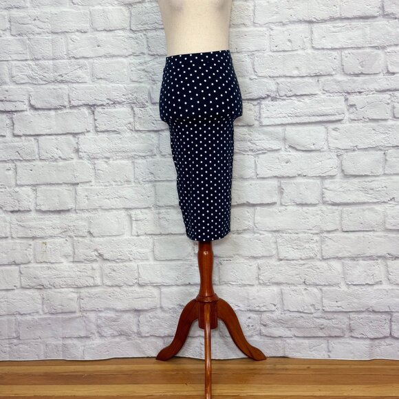 iris Dresses & Skirts - Iris Navy Blue Polka Dot Pencil Skirt